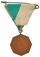 1914. Küzdj és bízva bízzál / Versenydíj bronz sport díjérem, mellszalaggal (34mm) T:1-