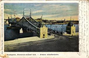 1902 Budapest, Ferenc József híd. Walter Haertel kiadása. Erdélyi cs. és kir. udvari fényképész felvétele után (EB)