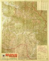 1942 Radnai havasok, M. Kir. Honvéd Térképészeti Intézet, 98x77 cm