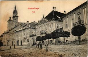 1909 Körmöcbánya, Kremnitz, Kremnica; Fő tér. Paxner J. és Biron H. kiadása / main square (Rb)