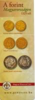 DN A forint Magyarországon 1325-től / Az 1 és 2 forintosok 1946-tól a Magyar Pénzverő műanyag könyvjelzője, benne a 2007-ben kibocsátott 1 és 2 forintos érmék