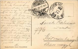 1908 Breznóbánya, Brezno nad Hronom; Kossuth Lajos tér, Harang torony, Deutsch Ede, Gallo Samu üzlet...