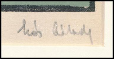 Kós Károly (1883-1977): Kúria. Linómetszet, papír, utólagos jelzéssel, paszpartuban, 11×11 cm