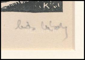 Kós Károly (1883-1977): Torony. Linómetszet, papír, utólagos jelzéssel, paszpartuban, 11×11 cm