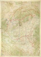 1940 Nyugat-Magyarország áttekintő térképe, Magyar Királyi Honvéd Térképészeti Intézet, hajtásoknál szakadások, 117x87 cm