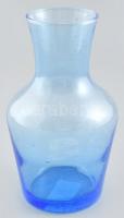 Francia kék üveg váza, hibátlan, m: 16,5cm