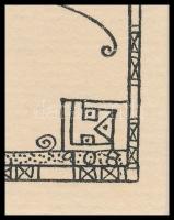 Kozma Lajos (1884-1948): Megkötözve. Cinkográfia, papír, jelzett a cinkográfián, paszpartuban, 19,5×...