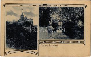 Városszalónak, Stadtschlaining, Schlaining; vár és bejárata. Braun H. tulajdona / Schloss mit Eingang / castle and entry gate. Art Nouveau (EK)