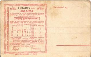 Tátra, Magas-Tátra, Vysoké Tatry; Lomnici csúcs a Téry menháztól nézve. Hátoldalon Sorsjegy a Szegén...