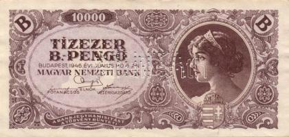 1946. 10.000BP "MINTA" lyukasztással T:II