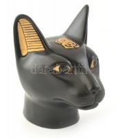 Egyiptomi macska figura, ismeretlen anyag, jelzett, hibátlan m: 18 cm
