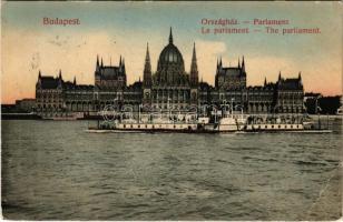 1911 Budapest V. Országház, Parlament, Hattyú gőzüzemű ingahajó (EB)