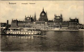 Budapest V. Országház, Parlament, gőzhajó (ragasztónyom / glue marks)