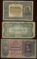 1920. 50K "Orell Füssli" T:III + 1930. 100P T:II/III + 1944. 20P "V.H." T:IV