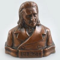 MF jelzéssel: Liszt Ferenc. Bronzírozott kerámia?. Kopásnyomokkal. M: 15cm