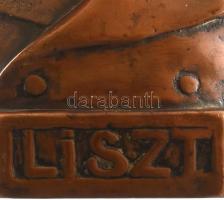 MF jelzéssel: Liszt Ferenc. Bronzírozott kerámia?. Kopásnyomokkal. M: 15cm