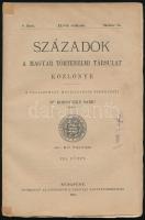 1911 Századok, a Magyar Történelmi Társulat közlönye, XLV. évf. 8., 9., 10. füzet. Szerk.: Dr. Borov...