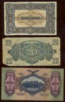 1920. 50K "Orell Füssli" T:III + 1930. 100P T:II/III + 1944. 20P "V.H." T:IV