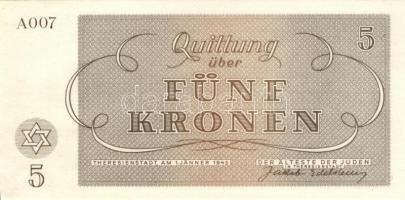 Német 3. Birodalom / Theresienstadt Getto 1943. 1K, 2K, 5K, 10K, 20K, 50K, 100K teljes sor T:I