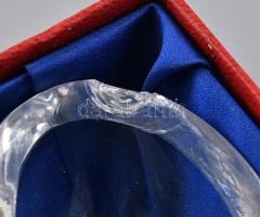 Svéd Boda kristály tálka, 4 db, egyiken nagyobb lepattanás, jelzett, dobozban