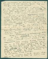 Karinthy Frigyes (1887-1938) író Zarathustra az idei színházi szezonról című paródia-cikkének autogr...