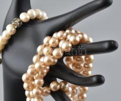 Fekete kerámia kéz, m: 28 cm + 90 cm-es tekla gyöngy nyaklánc és tenyésztett gyöngy karkötő