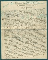 Karinthy Frigyes (1887-1938) író Utazás Capilláriába című könyve I. fejezetének autográf kézirata 8 lapon / Mnauscript of Frigyes Karinthy`s book Travel to Capillaria. First chapter on 8 pages