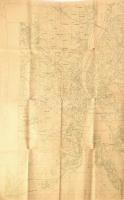 cca 1935 Budapest nagyméretű térképe, hajtásoknál szakadások, 123x95 cm