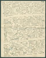 Karinthy Frigyes (1887-1938) író Utazás Capilláriába című könyve I. fejezetének autográf kézirata 8 ...