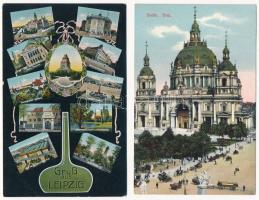 Berlin és Lipcse - 18 db régi német képeslap / Berlin and Leipzig - 18 pre-1945 German postcards