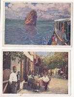 Ada Kaleh - 3 db régi képeslap - 1 Babakáj szikla / 3 pre-1945 postcards + 1 Babagaj