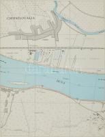 cca 1960-1970 Duna vízrajzi térképe Rajka és Szob között, 56 db szelvény+lapmutató+jelmagyarázat, né...