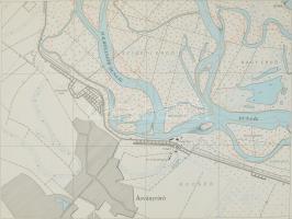 cca 1960-1970 Duna vízrajzi térképe Rajka és Szob között, 56 db szelvény+lapmutató+jelmagyarázat, né...