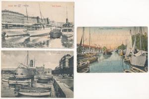 Fiume, Rijeka; 3 db régi képeslap / 3 pre-1945 postcards