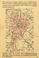 1941 A jobboldalira váltó közlekedés ismertető térképe Budapest és környékén, 20x13,5 cm