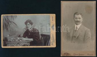 cca 1900 3 db keményhátú portré és csoportképe szegedi műtermekből (Wéber Ferenc, Lintner Ferenc, Me...