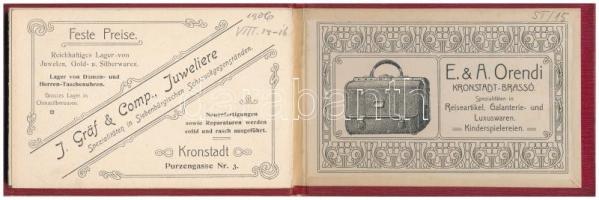 Brassó, Kronstadt, Brasov; leporello 12 (nem képeslap) lappal. H. Zeidner kiadása, hátoldalon és bel...