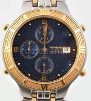 Yves Saint Laurent alarm chronograph férfi kvarc óra. Működő, jó állapotban, elemmel, fém szíjjal d:35mm