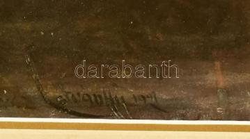 Istvánffy Gyula (1857-1943): A nap tüze, 1921. Vegyes technika, papír, jelezve balra lent. Üvegezett...