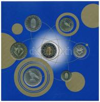 2000. 1Ft-100Ft (7xklf) forgalmi sor szettben + "200Ft Millenium", belső tok ragasztása ki...