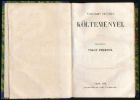 Verseghy Ferenc költeményei. Összeszedte: Toldy Ferenc. Pest, 1865., Heckenast Gusztáv, XII+228 p. Első kiadás. Korabeli aranyozott gerincű félvászon-kötésben, márványozott lapélekkel, egy-két lapon kis foxing folttal, de alapvetően jó állapotban.