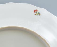 Herendi Viktória mintás nagyméretű tál, kézzel festett, jelzett, kopásnyomokkal, 27cm