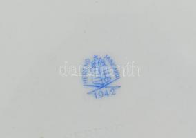 Herendi Viktória mintás nagyméretű tál, kézzel festett, jelzett, kopásnyomokkal, 27cm