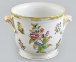 Herendi Viktória mintás kaspó, jelzett, hibátlan, m.9,5 cm, d:11 cm/ Herend porcelain pot with aries head
