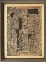 Szántó Piroska (1913-1998): Gyenesdiási feszület. Monotípia, papír, jelzett, 32×25 cm