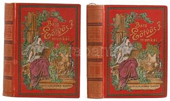 Báró Eötvös József: Magyarország 1514-ben. I-II. köt. Báró Eötvös József munkái. Bp., [1884], Ráth Mór (Bécs, Holfhausen Adolf-ny.), VIII+515 p., 490 p. Második kiadás. Kiadói gazdagon festett, aranyozott egészvászon-kötés, Gottermayer-kötés, aranyozott lapélekkel, kissé sérült, fakó gerinccel, tulajdonosi névbejegyzésekkel.