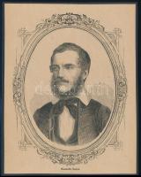 cca 1870-1890 Kossuth Lajos, 2 db fametszet, az egyik Rusz Károly (1811-1899) metszése Haske rajza után. Körbevágva, modern kartonra kasírozva, 20,5x16 cm és 18x14 cm