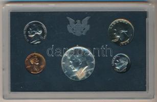 Amerikai Egyesült Államok 1969S 1c Br + 5c Cu-Ni + 10c Cu-Ni + 25c Cu-Ni + 1/2$ Ag proof szett erede...