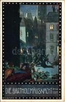 Die Bartholomäusnacht 24. VIII. 1572. Im Zeichen der Religion (Zehn Künstlerpostkarten) Nr. 6. s: E. Kutzer (EK)
