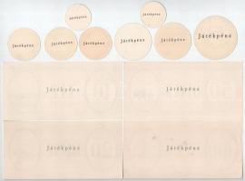~1960-1980. 2f-5Ft (8xklf) karton játékpénz + 10Ft-100Ft (4xklf) játék bankjegy T:I--II